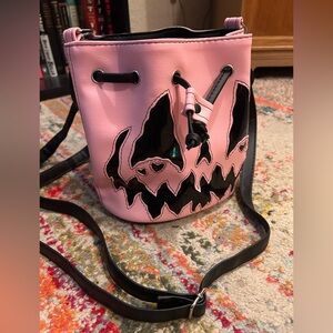 RockSand Sews Pink and Black Pumpkin Bucket Bag
